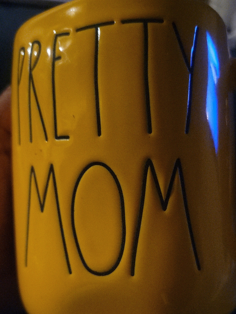 Rae Dunn Yellow "Pretty Mom" Ceramic Mug - Picture 2 of 4